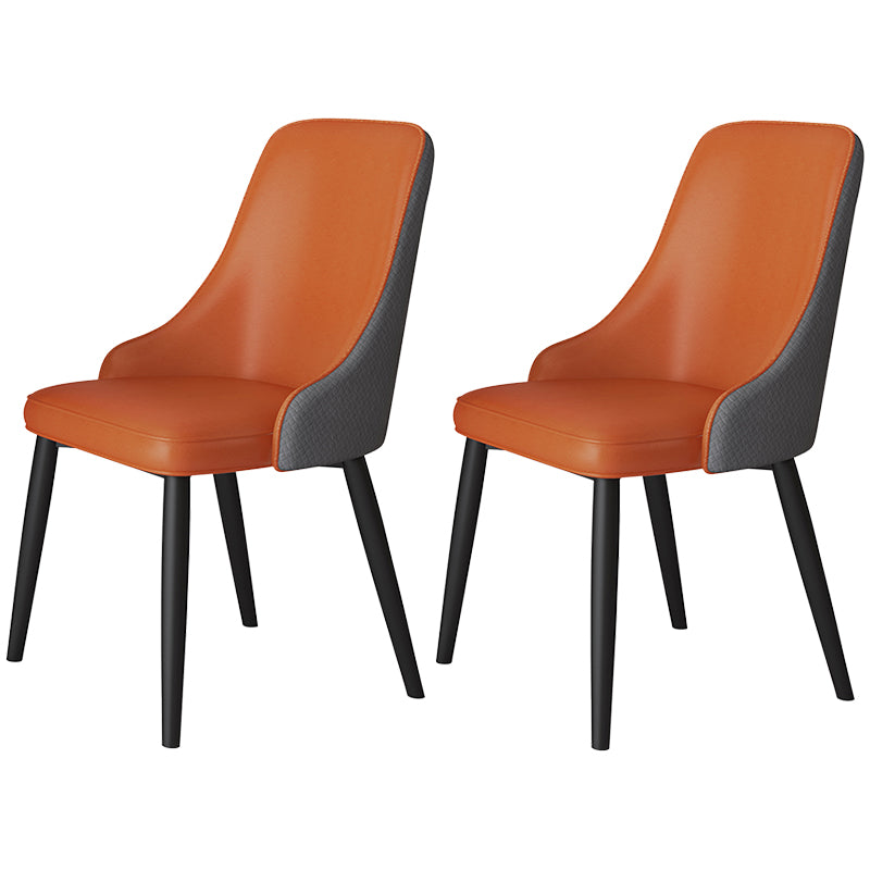 Metal Modern Dining Side Chair with Color Cushion Parsons Chair for Home Orange 2 Piece Set Clearhalo ' kitchen&dining_furn' 'Dining Chairs' 'Dining Tables & Seating' 'dining_chair' 'furn' 'furn_dining_chair' 'Furniture' 'furniture_dining_chair' 'Kitchen & Dining Furniture' 'kitchen' 3468191