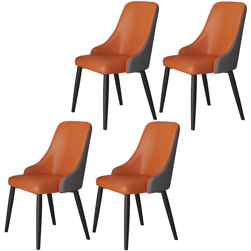 Metal Modern Dining Side Chair with Color Cushion Parsons Chair for Home Orange 4 Piece Set Clearhalo ' kitchen&dining_furn' 'Dining Chairs' 'Dining Tables & Seating' 'dining_chair' 'furn' 'furn_dining_chair' 'Furniture' 'furniture_dining_chair' 'Kitchen & Dining Furniture' 'kitchen' 3468193