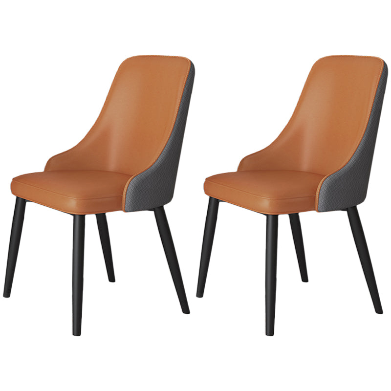 Metal Modern Dining Side Chair with Color Cushion Parsons Chair for Home Khaki 2 Piece Set Clearhalo ' kitchen&dining_furn' 'Dining Chairs' 'Dining Tables & Seating' 'dining_chair' 'furn' 'furn_dining_chair' 'Furniture' 'furniture_dining_chair' 'Kitchen & Dining Furniture' 'kitchen' 3468195