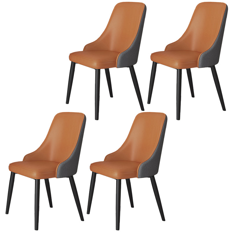 Metal Modern Dining Side Chair with Color Cushion Parsons Chair for Home Khaki 4 Piece Set Clearhalo ' kitchen&dining_furn' 'Dining Chairs' 'Dining Tables & Seating' 'dining_chair' 'furn' 'furn_dining_chair' 'Furniture' 'furniture_dining_chair' 'Kitchen & Dining Furniture' 'kitchen' 3468196