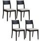 Industrial Dining Chair Open Back Chair with Black Wood Legs for Home Use Grey 4 Piece Set Clearhalo ' kitchen&dining_furn' 'Dining Chairs' 'Dining Tables & Seating' 'dining_chair' 'furn' 'furn_dining_chair' 'Furniture' 'furniture_dining_chair' 'Kitchen & Dining Furniture' 'kitchen' 3468199
