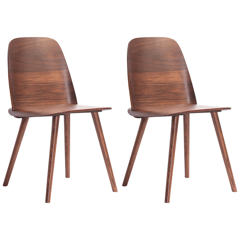 Scandinavian Style Wood Dining Side Chair Multicolor Side Chair for Dining Room Walnut 2 Piece Set Clearhalo ' kitchen&dining_furn' 'Dining Chairs' 'Dining Tables & Seating' 'dining_chair' 'furn' 'furn_dining_chair' 'Furniture' 'furniture_dining_chair' 'Kitchen & Dining Furniture' 'kitchen' 3468214