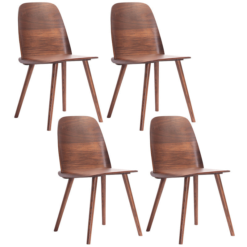 Scandinavian Style Wood Dining Side Chair Multicolor Side Chair for Dining Room Walnut 4 Piece Set Clearhalo ' kitchen&dining_furn' 'Dining Chairs' 'Dining Tables & Seating' 'dining_chair' 'furn' 'furn_dining_chair' 'Furniture' 'furniture_dining_chair' 'Kitchen & Dining Furniture' 'kitchen' 3468216