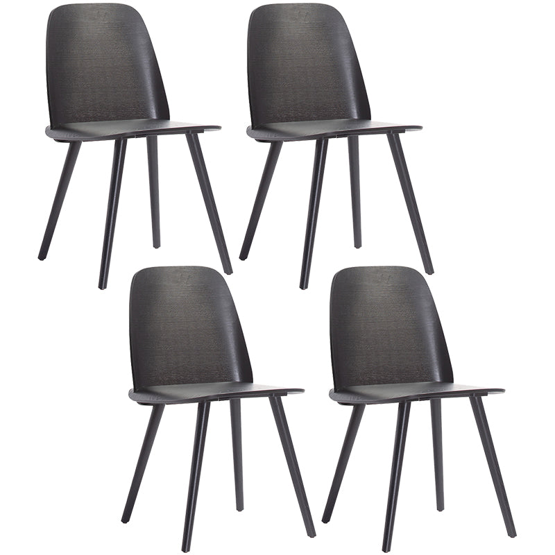 Scandinavian Style Wood Dining Side Chair Multicolor Side Chair for Dining Room Black 4 Piece Set Clearhalo ' kitchen&dining_furn' 'Dining Chairs' 'Dining Tables & Seating' 'dining_chair' 'furn' 'furn_dining_chair' 'Furniture' 'furniture_dining_chair' 'Kitchen & Dining Furniture' 'kitchen' 3468224