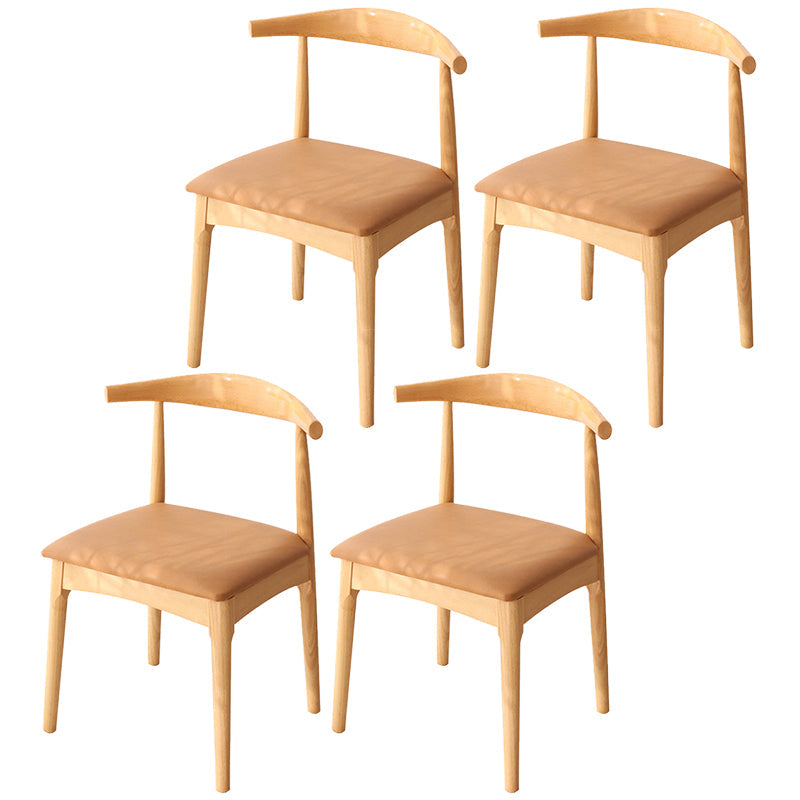 Modern Style Kitchen Dining Room Chairs Open Back Dining Side Chair Set Khaki 4 Piece Set Natural Wood Clearhalo ' kitchen&dining_furn' 'Dining Chairs' 'Dining Tables & Seating' 'dining_chair' 'furn' 'furn_dining_chair' 'Furniture' 'furniture_dining_chair' 'Kitchen & Dining Furniture' 'kitchen' 3468270