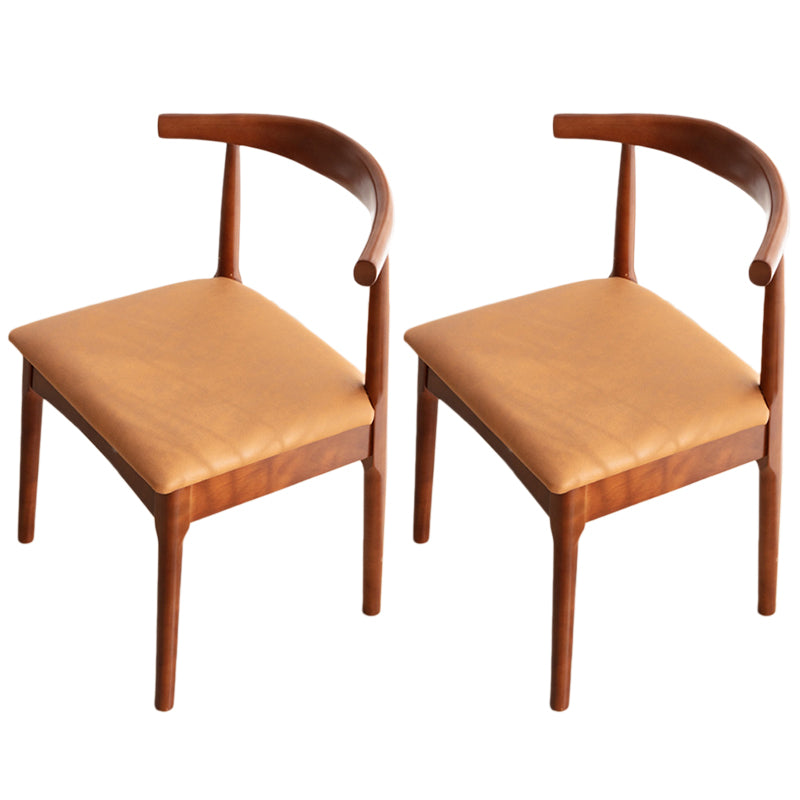 Modern Style Kitchen Dining Room Chairs Open Back Dining Side Chair Set Khaki 2 Piece Set Walnut Clearhalo ' kitchen&dining_furn' 'Dining Chairs' 'Dining Tables & Seating' 'dining_chair' 'furn' 'furn_dining_chair' 'Furniture' 'furniture_dining_chair' 'Kitchen & Dining Furniture' 'kitchen' 3468271