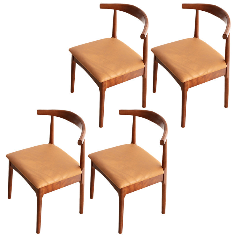 Modern Style Kitchen Dining Room Chairs Open Back Dining Side Chair Set Khaki 4 Piece Set Walnut Clearhalo ' kitchen&dining_furn' 'Dining Chairs' 'Dining Tables & Seating' 'dining_chair' 'furn' 'furn_dining_chair' 'Furniture' 'furniture_dining_chair' 'Kitchen & Dining Furniture' 'kitchen' 3468272