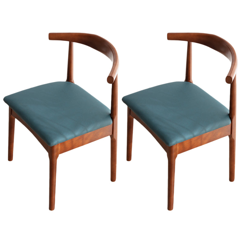 Modern Style Kitchen Dining Room Chairs Open Back Dining Side Chair Set Lake Blue 2 Piece Set Walnut Clearhalo ' kitchen&dining_furn' 'Dining Chairs' 'Dining Tables & Seating' 'dining_chair' 'furn' 'furn_dining_chair' 'Furniture' 'furniture_dining_chair' 'Kitchen & Dining Furniture' 'kitchen' 3468277