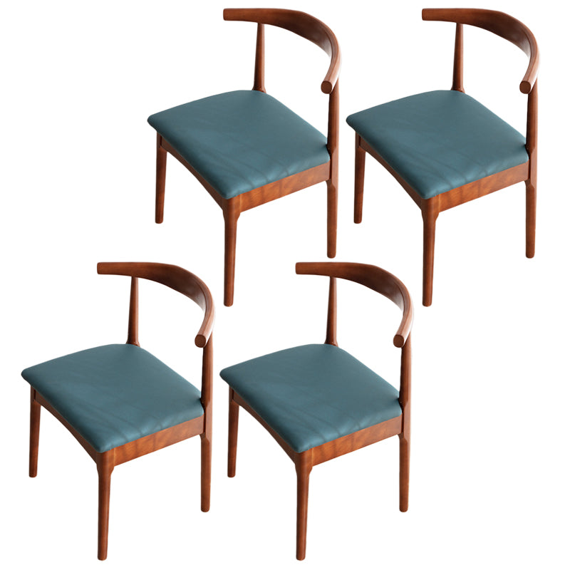 Modern Style Kitchen Dining Room Chairs Open Back Dining Side Chair Set Lake Blue 4 Piece Set Walnut Clearhalo ' kitchen&dining_furn' 'Dining Chairs' 'Dining Tables & Seating' 'dining_chair' 'furn' 'furn_dining_chair' 'Furniture' 'furniture_dining_chair' 'Kitchen & Dining Furniture' 'kitchen' 3468278