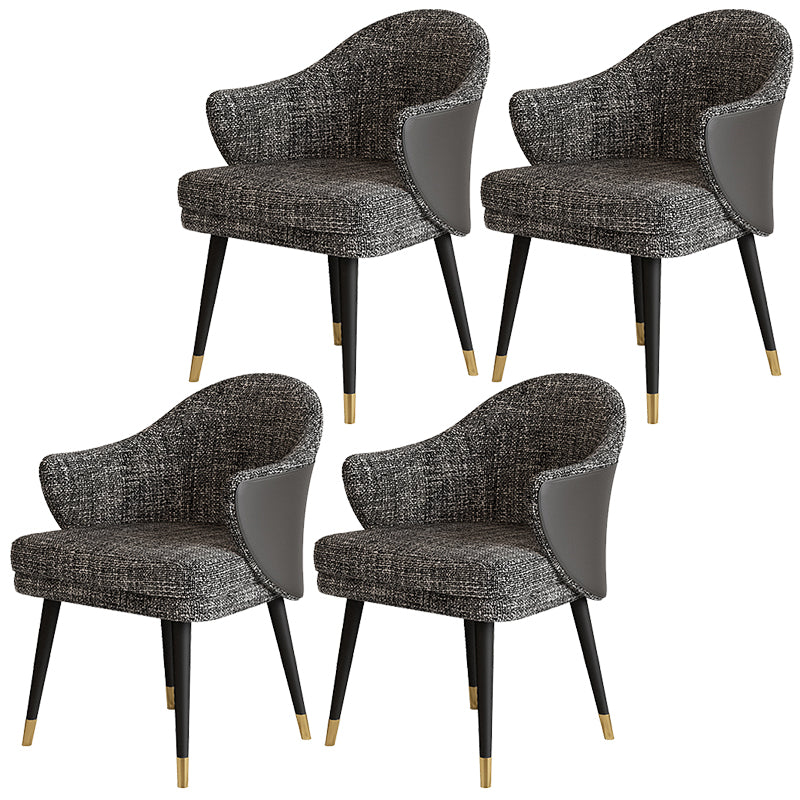 Contemporary Style Wood Indoor Parsons Chair of 25'' Wide Dining Chair Black 4 Piece Set Clearhalo ' kitchen&dining_furn' 'Dining Chairs' 'Dining Tables & Seating' 'dining_chair' 'furn' 'furn_dining_chair' 'Furniture' 'furniture_dining_chair' 'Kitchen & Dining Furniture' 'kitchen' 3468285