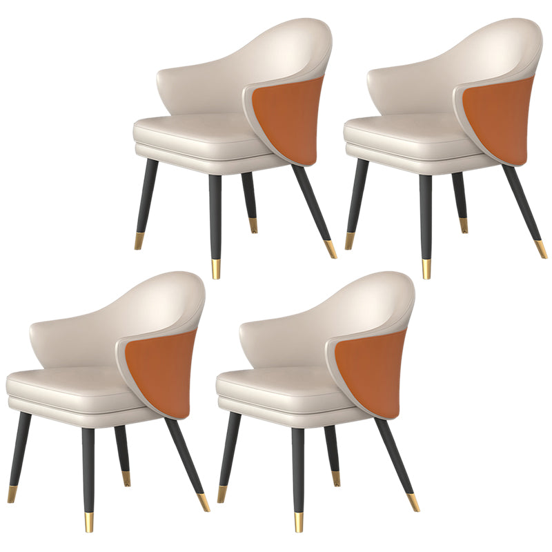 Contemporary Style Wood Indoor Parsons Chair of 25'' Wide Dining Chair Orange 4 Piece Set Clearhalo ' kitchen&dining_furn' 'Dining Chairs' 'Dining Tables & Seating' 'dining_chair' 'furn' 'furn_dining_chair' 'Furniture' 'furniture_dining_chair' 'Kitchen & Dining Furniture' 'kitchen' 3468297