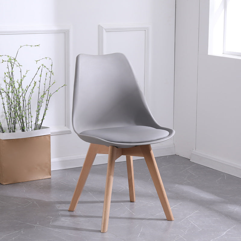 Scandinavian Style Wood Side Chair Set Dining Room Side Chair with Natural Leg Grey 1 Piece Clearhalo ' kitchen&dining_furn' 'Dining Chairs' 'Dining Tables & Seating' 'dining_chair' 'Furniture' 'furniture_dining_chair' 'Kitchen & Dining Furniture' 'kitchen' 3468303