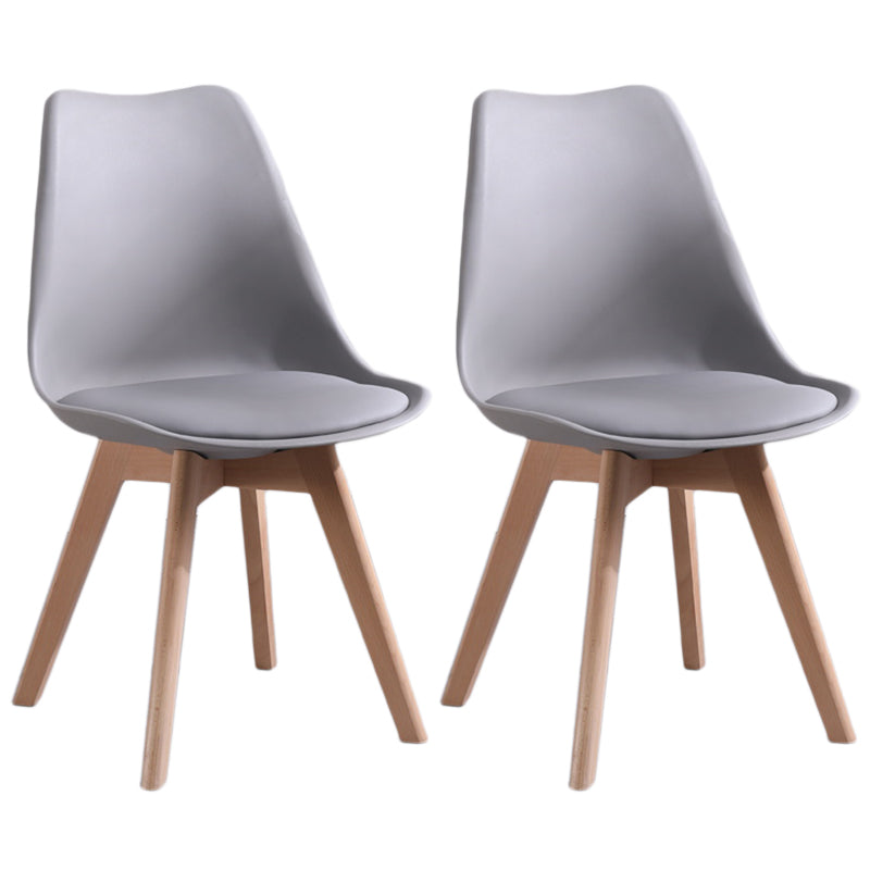 Scandinavian Style Wood Side Chair Set Dining Room Side Chair with Natural Leg Grey Set of 2 Clearhalo ' kitchen&dining_furn' 'Dining Chairs' 'Dining Tables & Seating' 'dining_chair' 'Furniture' 'furniture_dining_chair' 'Kitchen & Dining Furniture' 'kitchen' 3468321