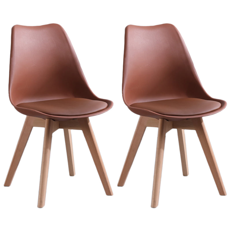Scandinavian Style Wood Side Chair Set Dining Room Side Chair with Natural Leg Brown Set of 2 Clearhalo ' kitchen&dining_furn' 'Dining Chairs' 'Dining Tables & Seating' 'dining_chair' 'Furniture' 'furniture_dining_chair' 'Kitchen & Dining Furniture' 'kitchen' 3468327