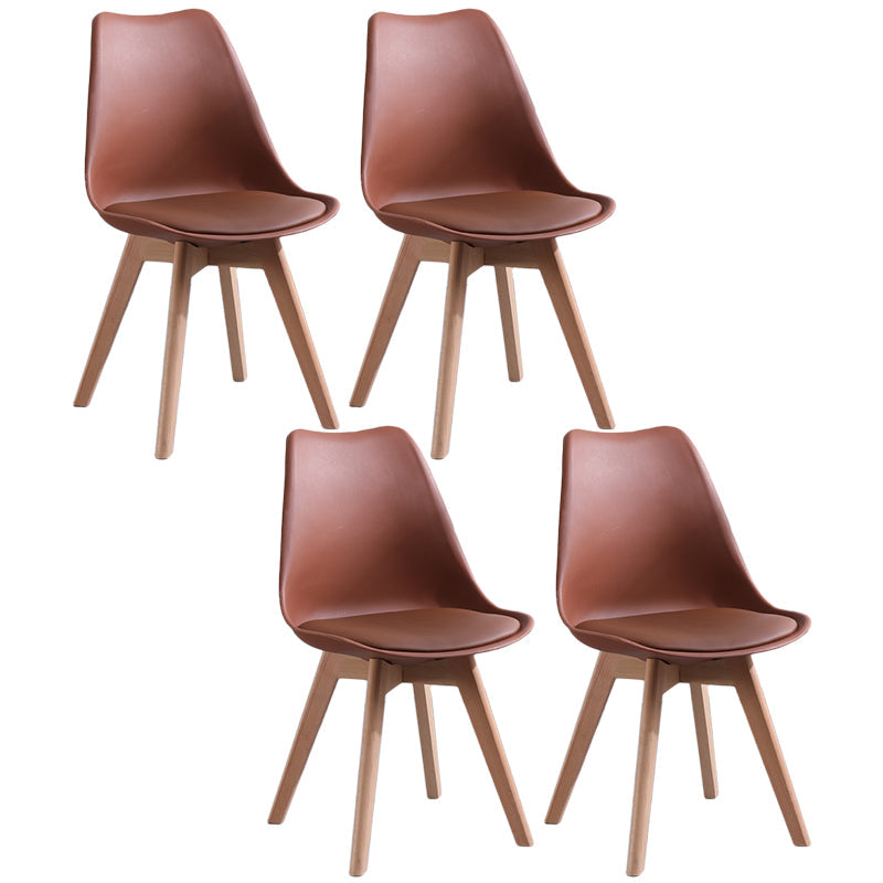 Scandinavian Style Wood Side Chair Set Dining Room Side Chair with Natural Leg Brown Set of 4 Clearhalo ' kitchen&dining_furn' 'Dining Chairs' 'Dining Tables & Seating' 'dining_chair' 'Furniture' 'furniture_dining_chair' 'Kitchen & Dining Furniture' 'kitchen' 3468328