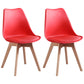 Scandinavian Style Wood Side Chair Set Dining Room Side Chair with Natural Leg Red Set of 2 Clearhalo ' kitchen&dining_furn' 'Dining Chairs' 'Dining Tables & Seating' 'dining_chair' 'Furniture' 'furniture_dining_chair' 'Kitchen & Dining Furniture' 'kitchen' 3468329