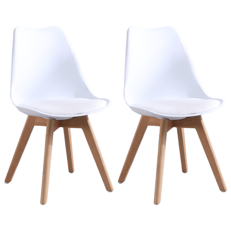 Scandinavian Style Wood Side Chair Set Dining Room Side Chair with Natural Leg White Set of 2 Clearhalo ' kitchen&dining_furn' 'Dining Chairs' 'Dining Tables & Seating' 'dining_chair' 'Furniture' 'furniture_dining_chair' 'Kitchen & Dining Furniture' 'kitchen' 3468331