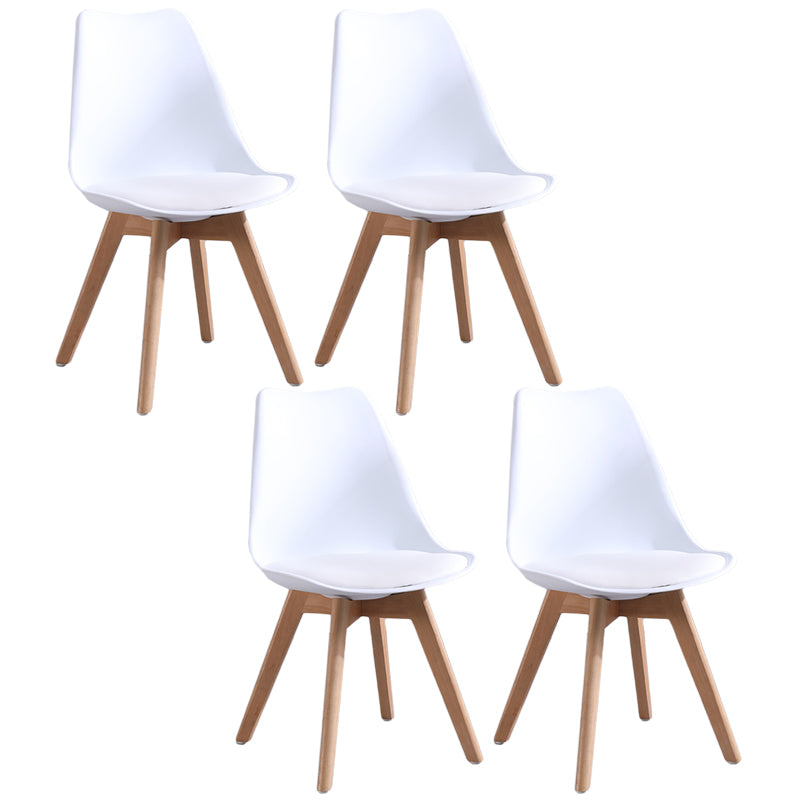 Scandinavian Style Wood Side Chair Set Dining Room Side Chair with Natural Leg White Set of 4 Clearhalo ' kitchen&dining_furn' 'Dining Chairs' 'Dining Tables & Seating' 'dining_chair' 'Furniture' 'furniture_dining_chair' 'Kitchen & Dining Furniture' 'kitchen' 3468332