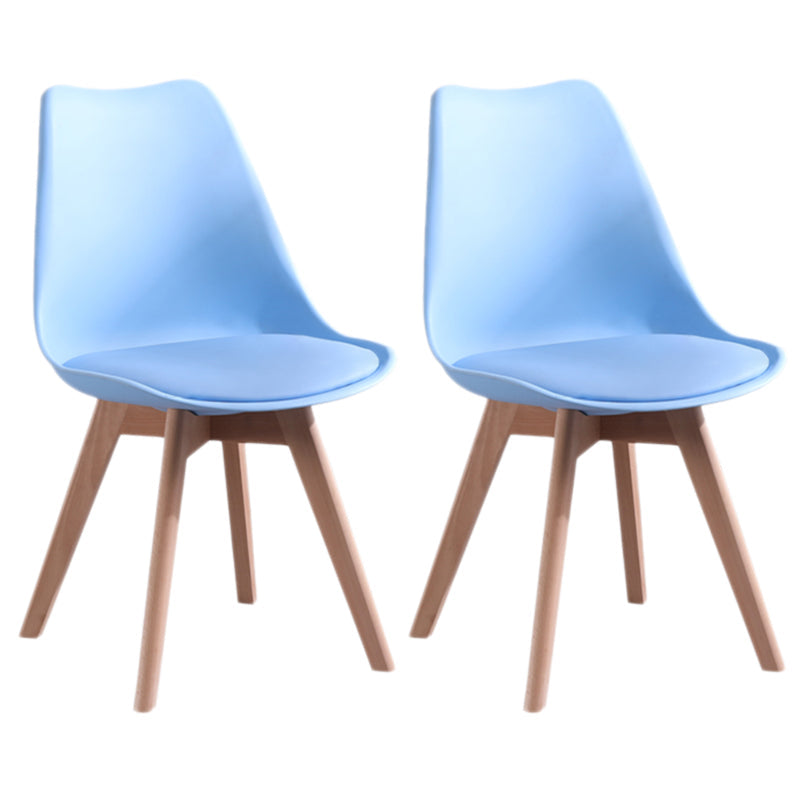 Scandinavian Style Wood Side Chair Set Dining Room Side Chair with Natural Leg Blue Set of 2 Clearhalo ' kitchen&dining_furn' 'Dining Chairs' 'Dining Tables & Seating' 'dining_chair' 'Furniture' 'furniture_dining_chair' 'Kitchen & Dining Furniture' 'kitchen' 3468333