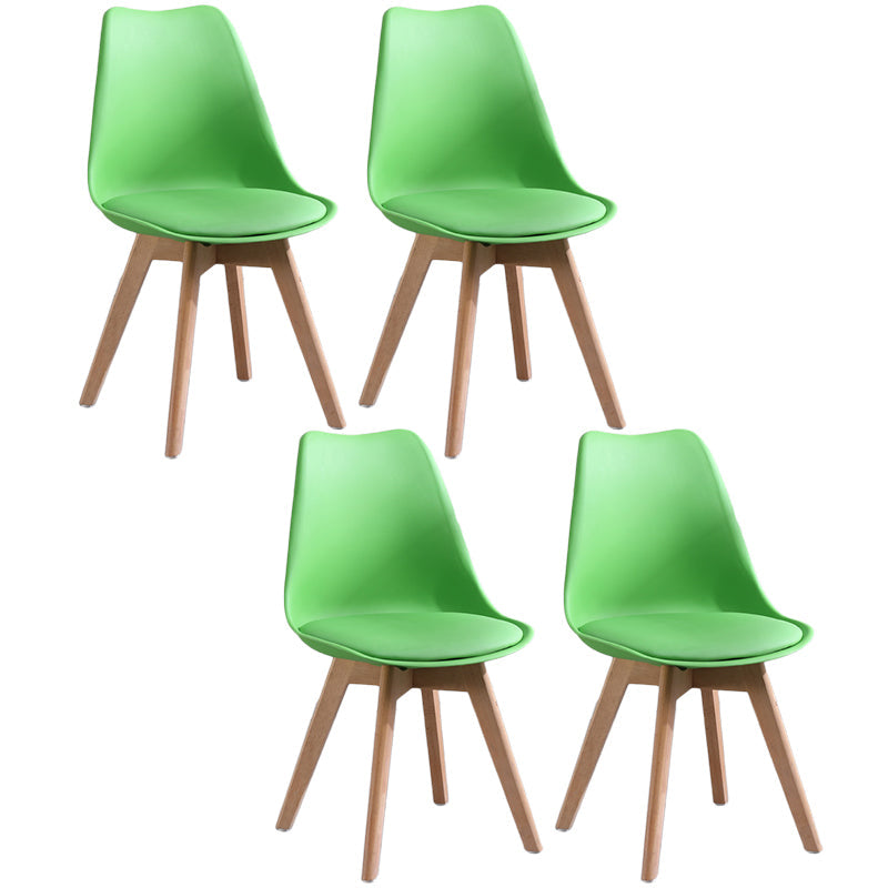 Scandinavian Style Wood Side Chair Set Dining Room Side Chair with Natural Leg Green Set of 4 Clearhalo ' kitchen&dining_furn' 'Dining Chairs' 'Dining Tables & Seating' 'dining_chair' 'Furniture' 'furniture_dining_chair' 'Kitchen & Dining Furniture' 'kitchen' 3468336