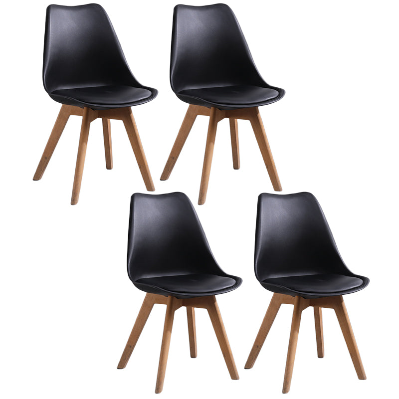 Scandinavian Style Wood Side Chair Set Dining Room Side Chair with Natural Leg Black Set of 4 Clearhalo ' kitchen&dining_furn' 'Dining Chairs' 'Dining Tables & Seating' 'dining_chair' 'Furniture' 'furniture_dining_chair' 'Kitchen & Dining Furniture' 'kitchen' 3468338