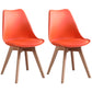 Scandinavian Style Wood Side Chair Set Dining Room Side Chair with Natural Leg Orange Set of 2 Clearhalo ' kitchen&dining_furn' 'Dining Chairs' 'Dining Tables & Seating' 'dining_chair' 'Furniture' 'furniture_dining_chair' 'Kitchen & Dining Furniture' 'kitchen' 3468339