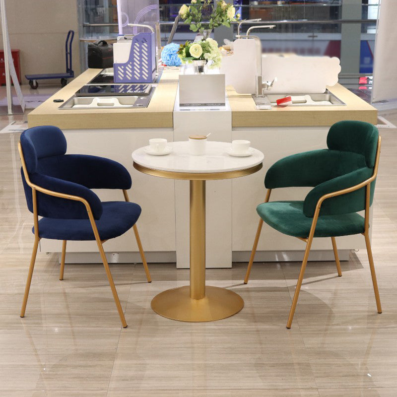 Metal Glam Style Dining Side Chair Open Back Dining Side Chair of 23'' Wide Clearhalo ' kitchen&dining_furn' 'Dining Chairs' 'Dining Tables & Seating' 'dining_chair' 'furn' 'furn_dining_chair' 'Furniture' 'furniture_dining_chair' 'Kitchen & Dining Furniture' 'kitchen' 3468391