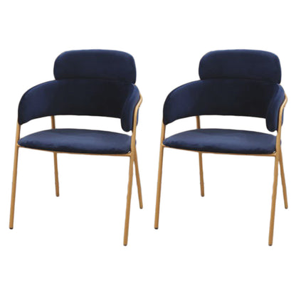 Metal Glam Style Dining Side Chair Open Back Dining Side Chair of 23'' Wide Blue 2 Piece Set Clearhalo ' kitchen&dining_furn' 'Dining Chairs' 'Dining Tables & Seating' 'dining_chair' 'furn' 'furn_dining_chair' 'Furniture' 'furniture_dining_chair' 'Kitchen & Dining Furniture' 'kitchen' 3468393