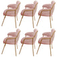 Metal Glam Style Dining Side Chair Open Back Dining Side Chair of 23'' Wide Pink 6 Piece Set Clearhalo ' kitchen&dining_furn' 'Dining Chairs' 'Dining Tables & Seating' 'dining_chair' 'furn' 'furn_dining_chair' 'Furniture' 'furniture_dining_chair' 'Kitchen & Dining Furniture' 'kitchen' 3468396