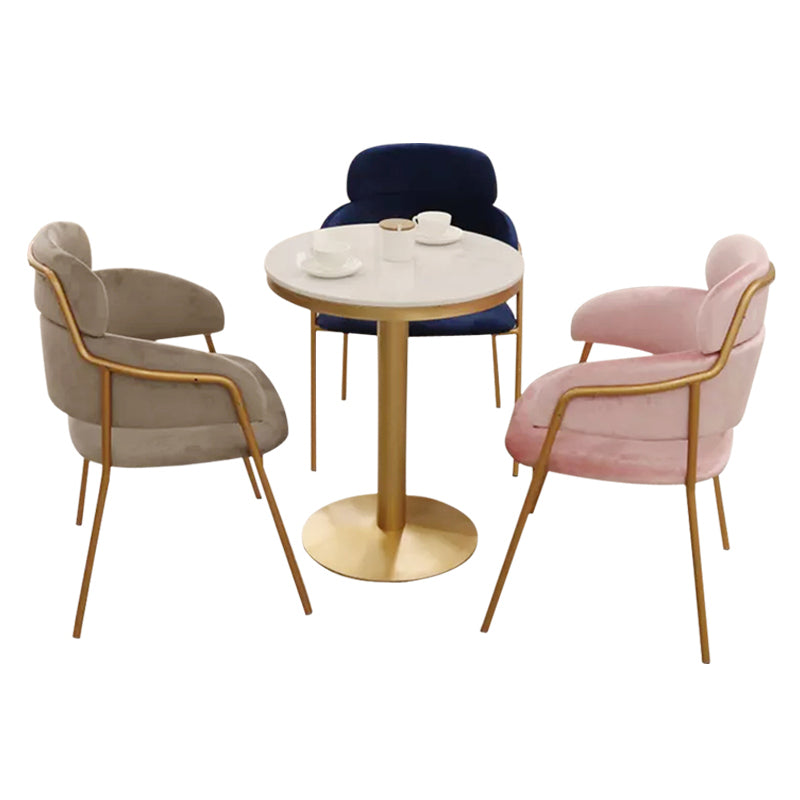 Metal Glam Style Dining Side Chair Open Back Dining Side Chair of 23'' Wide Clearhalo ' kitchen&dining_furn' 'Dining Chairs' 'Dining Tables & Seating' 'dining_chair' 'furn' 'furn_dining_chair' 'Furniture' 'furniture_dining_chair' 'Kitchen & Dining Furniture' 'kitchen' 3468397