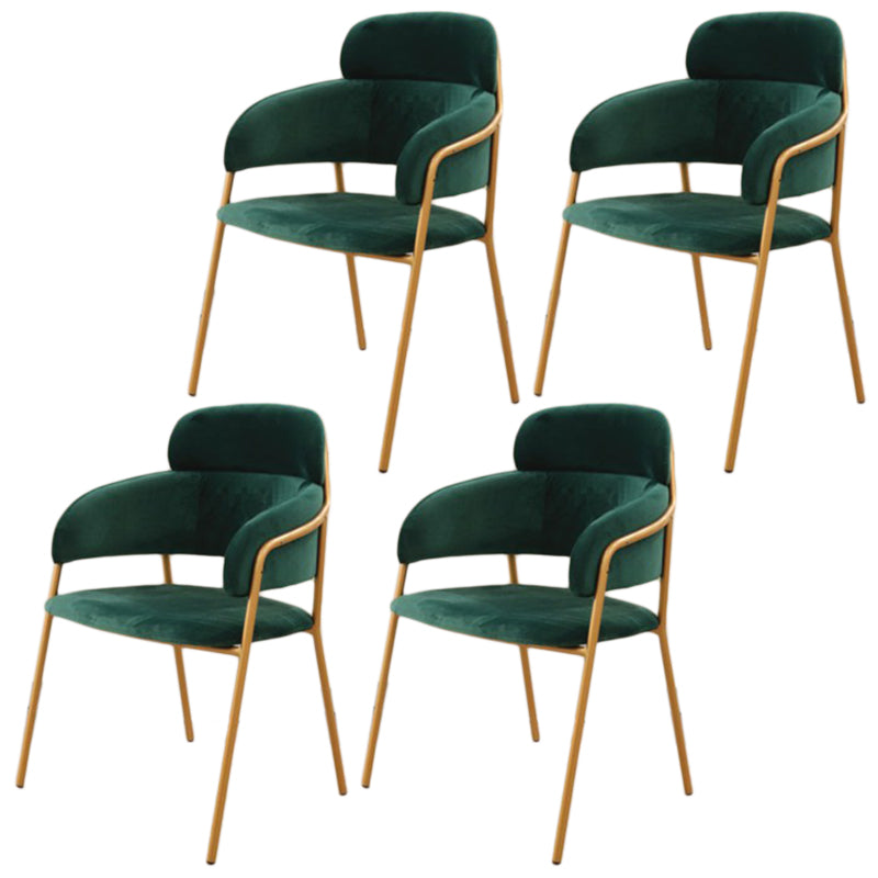 Metal Glam Style Dining Side Chair Open Back Dining Side Chair of 23'' Wide Green 4 Piece Set Clearhalo ' kitchen&dining_furn' 'Dining Chairs' 'Dining Tables & Seating' 'dining_chair' 'furn' 'furn_dining_chair' 'Furniture' 'furniture_dining_chair' 'Kitchen & Dining Furniture' 'kitchen' 3468398