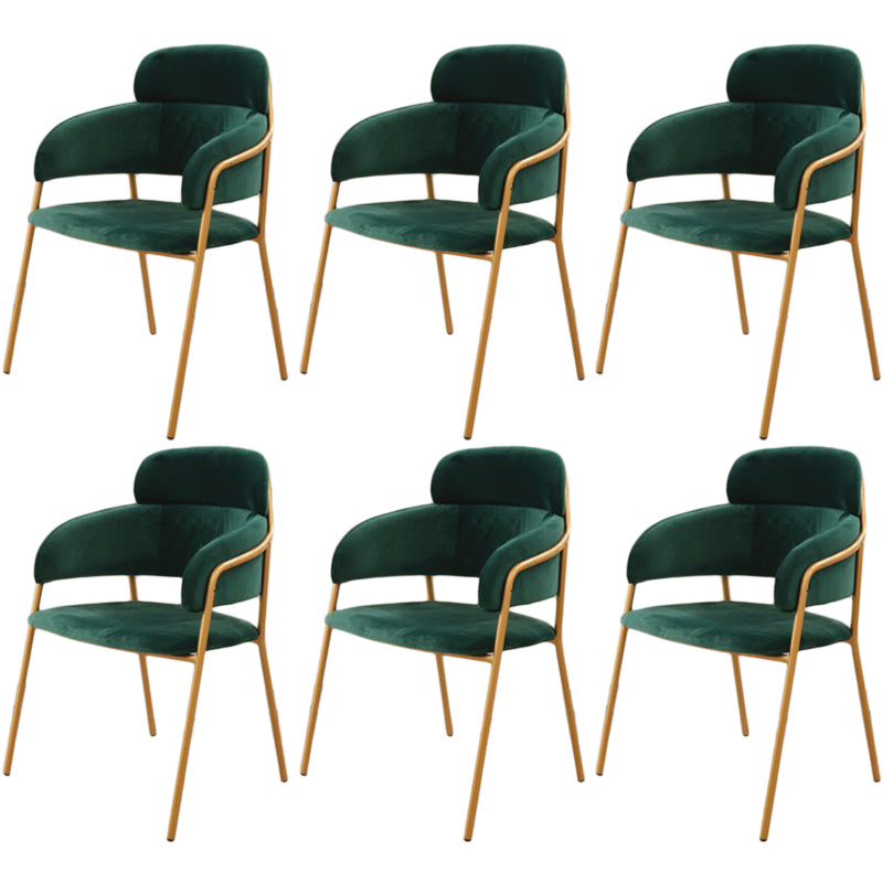 Metal Glam Style Dining Side Chair Open Back Dining Side Chair of 23'' Wide Green 6 Piece Set Clearhalo ' kitchen&dining_furn' 'Dining Chairs' 'Dining Tables & Seating' 'dining_chair' 'furn' 'furn_dining_chair' 'Furniture' 'furniture_dining_chair' 'Kitchen & Dining Furniture' 'kitchen' 3468400