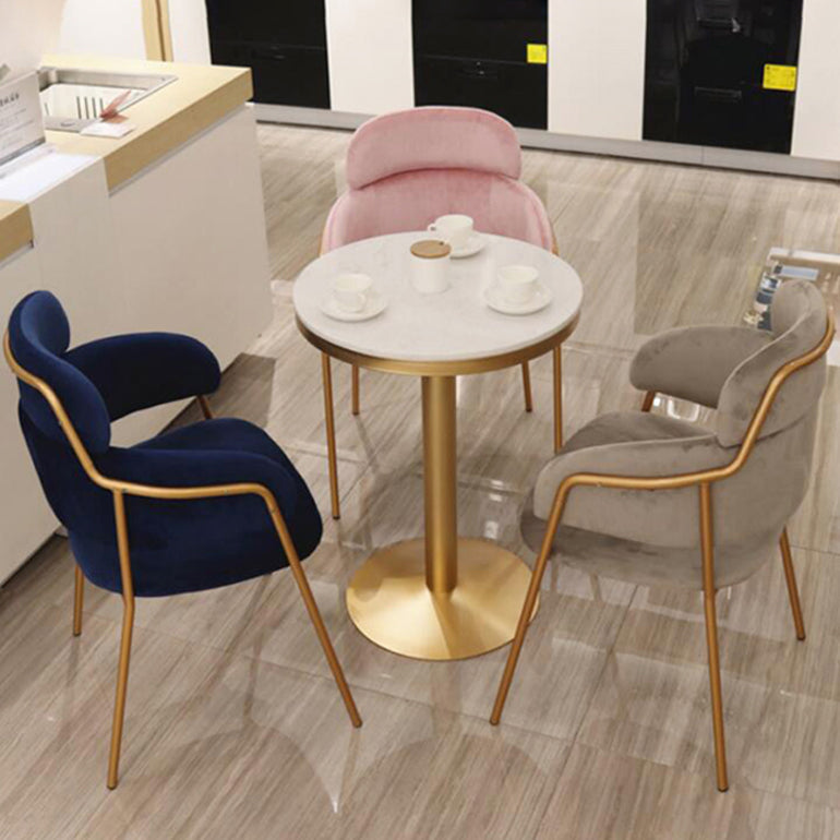 Metal Glam Style Dining Side Chair Open Back Dining Side Chair of 23'' Wide Clearhalo ' kitchen&dining_furn' 'Dining Chairs' 'Dining Tables & Seating' 'dining_chair' 'furn' 'furn_dining_chair' 'Furniture' 'furniture_dining_chair' 'Kitchen & Dining Furniture' 'kitchen' 3468402