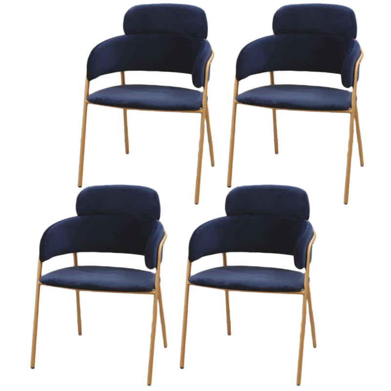 Metal Glam Style Dining Side Chair Open Back Dining Side Chair of 23'' Wide Blue 4 Piece Set Clearhalo ' kitchen&dining_furn' 'Dining Chairs' 'Dining Tables & Seating' 'dining_chair' 'furn' 'furn_dining_chair' 'Furniture' 'furniture_dining_chair' 'Kitchen & Dining Furniture' 'kitchen' 3468403