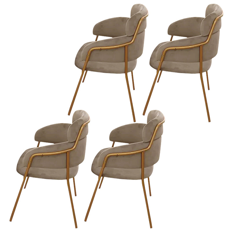 Metal Glam Style Dining Side Chair Open Back Dining Side Chair of 23'' Wide Grey 4 Piece Set Clearhalo ' kitchen&dining_furn' 'Dining Chairs' 'Dining Tables & Seating' 'dining_chair' 'furn' 'furn_dining_chair' 'Furniture' 'furniture_dining_chair' 'Kitchen & Dining Furniture' 'kitchen' 3468406