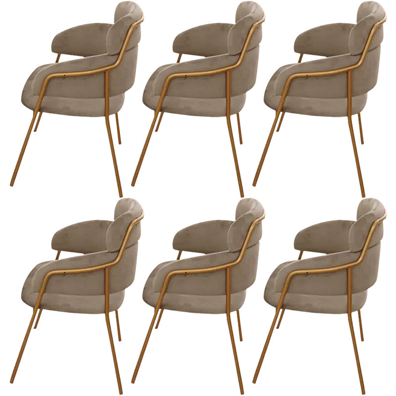 Metal Glam Style Dining Side Chair Open Back Dining Side Chair of 23'' Wide Grey 6 Piece Set Clearhalo ' kitchen&dining_furn' 'Dining Chairs' 'Dining Tables & Seating' 'dining_chair' 'furn' 'furn_dining_chair' 'Furniture' 'furniture_dining_chair' 'Kitchen & Dining Furniture' 'kitchen' 3468407