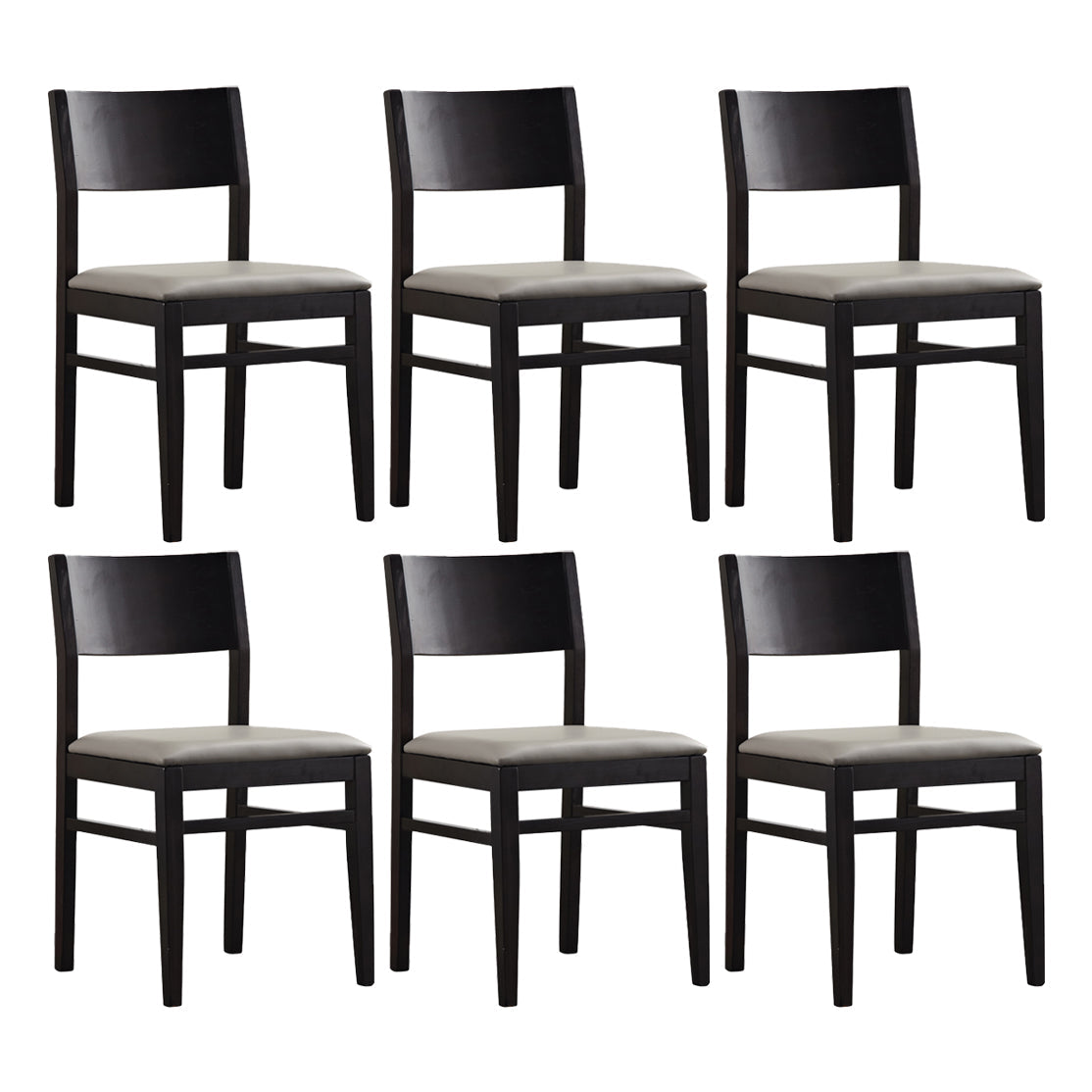 Contemporary Solid Wood Armless Dining Chairs Open Back Dining Side Chair Grey 6 Piece Set Clearhalo ' kitchen&dining_furn' 'Dining Chairs' 'Dining Tables & Seating' 'dining_chair' 'furn' 'furn_dining_chair' 'Furniture' 'furniture_dining_chair' 'Kitchen & Dining Furniture' 'kitchen' 3468412
