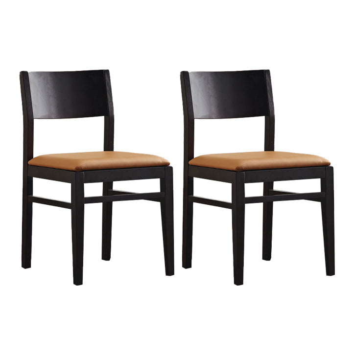 Contemporary Solid Wood Armless Dining Chairs Open Back Dining Side Chair Orange 2 Piece Set Clearhalo ' kitchen&dining_furn' 'Dining Chairs' 'Dining Tables & Seating' 'dining_chair' 'furn' 'furn_dining_chair' 'Furniture' 'furniture_dining_chair' 'Kitchen & Dining Furniture' 'kitchen' 3468415