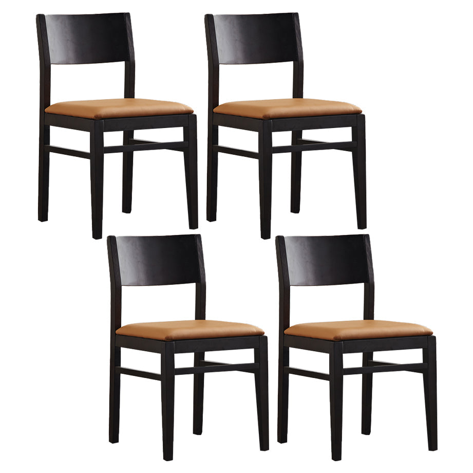 Contemporary Solid Wood Armless Dining Chairs Open Back Dining Side Chair Orange 4 Piece Set Clearhalo ' kitchen&dining_furn' 'Dining Chairs' 'Dining Tables & Seating' 'dining_chair' 'furn' 'furn_dining_chair' 'Furniture' 'furniture_dining_chair' 'Kitchen & Dining Furniture' 'kitchen' 3468417