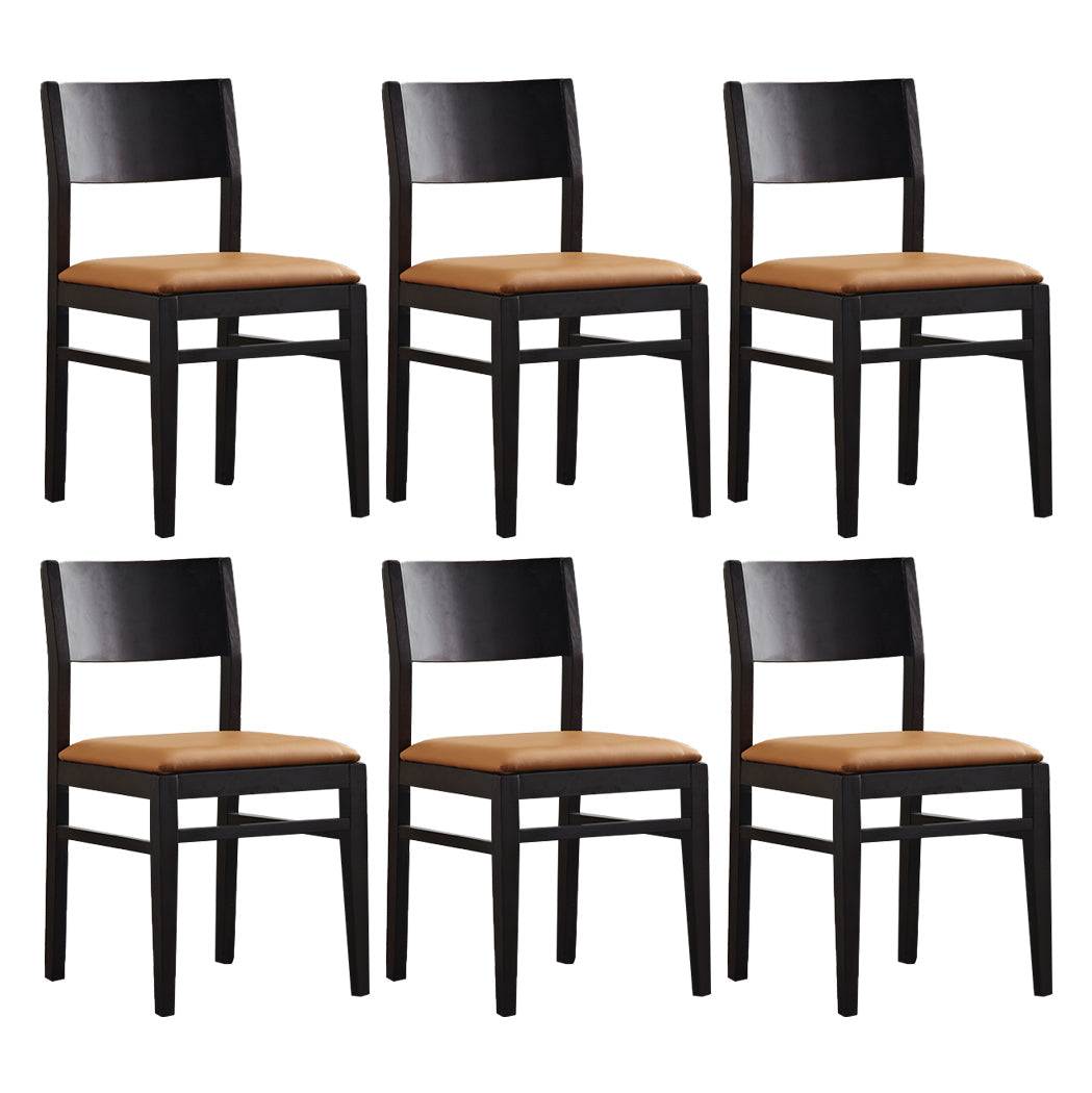 Contemporary Solid Wood Armless Dining Chairs Open Back Dining Side Chair Orange 6 Piece Set Clearhalo ' kitchen&dining_furn' 'Dining Chairs' 'Dining Tables & Seating' 'dining_chair' 'furn' 'furn_dining_chair' 'Furniture' 'furniture_dining_chair' 'Kitchen & Dining Furniture' 'kitchen' 3468418