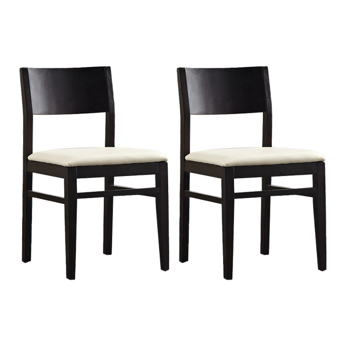 Contemporary Solid Wood Armless Dining Chairs Open Back Dining Side Chair Off-White 2 Piece Set Clearhalo ' kitchen&dining_furn' 'Dining Chairs' 'Dining Tables & Seating' 'dining_chair' 'furn' 'furn_dining_chair' 'Furniture' 'furniture_dining_chair' 'Kitchen & Dining Furniture' 'kitchen' 3468421