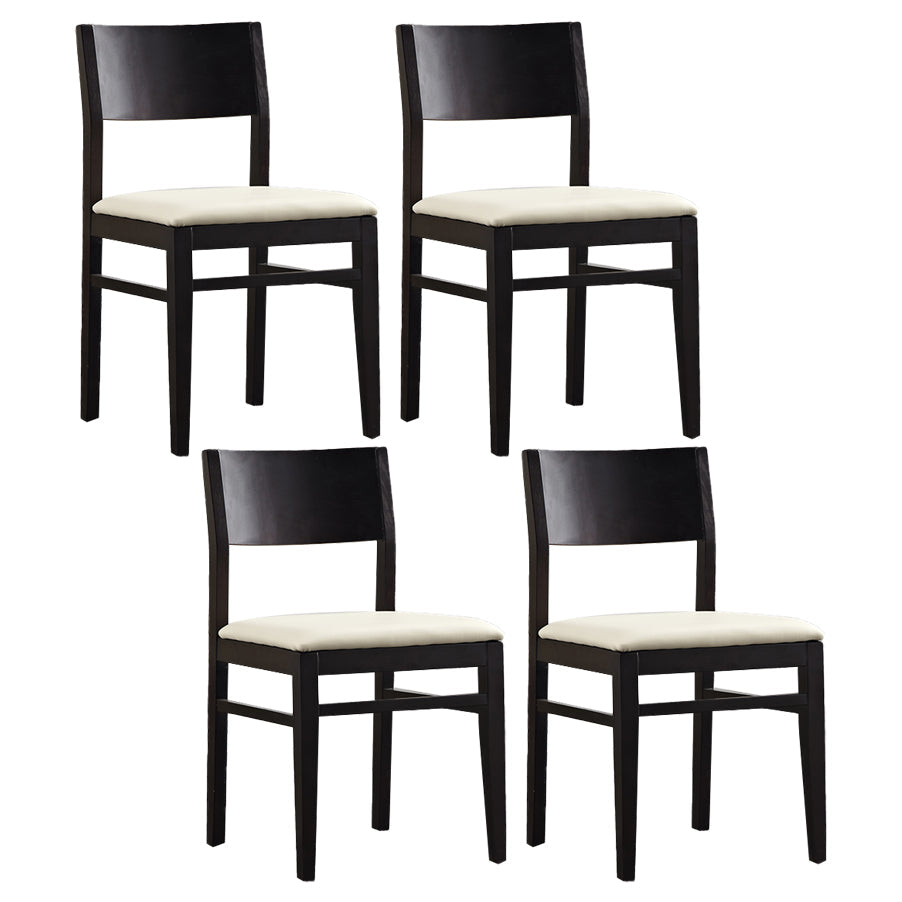 Contemporary Solid Wood Armless Dining Chairs Open Back Dining Side Chair Off-White 4 Piece Set Clearhalo ' kitchen&dining_furn' 'Dining Chairs' 'Dining Tables & Seating' 'dining_chair' 'furn' 'furn_dining_chair' 'Furniture' 'furniture_dining_chair' 'Kitchen & Dining Furniture' 'kitchen' 3468422