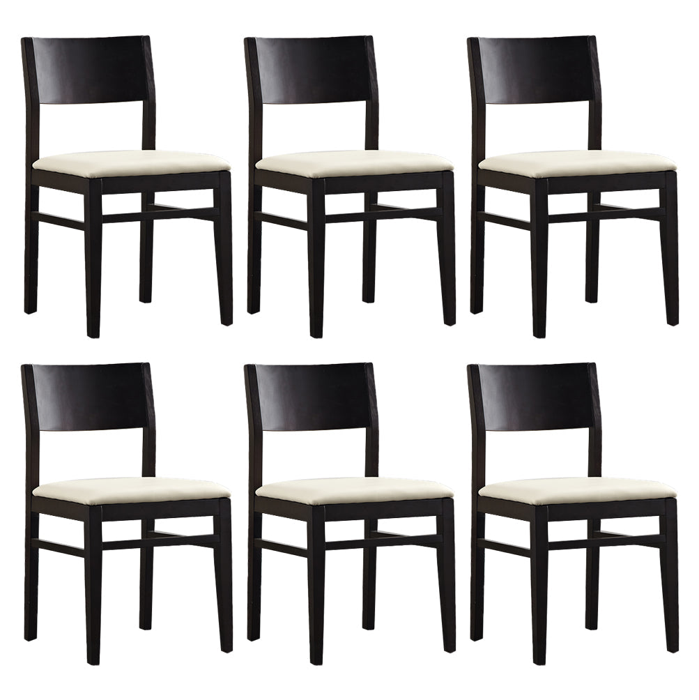 Contemporary Solid Wood Armless Dining Chairs Open Back Dining Side Chair Off-White 6 Piece Set Clearhalo ' kitchen&dining_furn' 'Dining Chairs' 'Dining Tables & Seating' 'dining_chair' 'furn' 'furn_dining_chair' 'Furniture' 'furniture_dining_chair' 'Kitchen & Dining Furniture' 'kitchen' 3468424