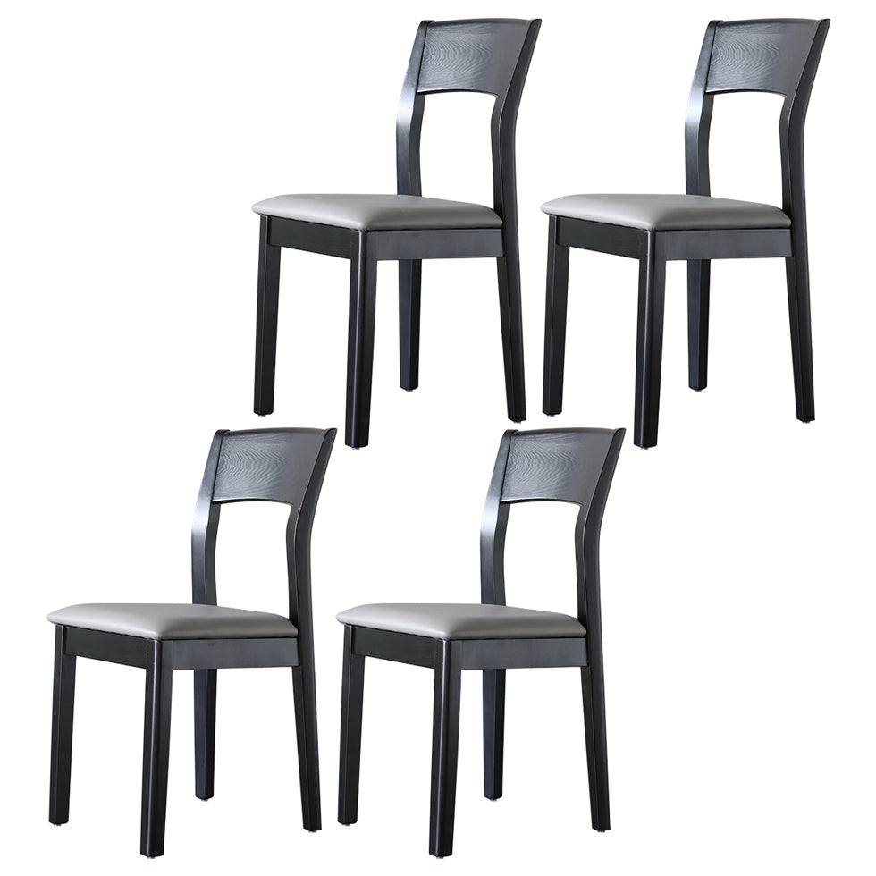 Contemporary Wood Dining Side Chair 16'' Wide Open Back Chair for Home Use Grey 4 Piece Set Clearhalo ' kitchen&dining_furn' 'Dining Chairs' 'Dining Tables & Seating' 'dining_chair' 'furn' 'furn_dining_chair' 'Furniture' 'furniture_dining_chair' 'Kitchen & Dining Furniture' 'kitchen' 3468435
