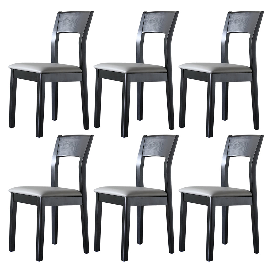 Contemporary Wood Dining Side Chair 16'' Wide Open Back Chair for Home Use Grey 6 Piece Set Clearhalo ' kitchen&dining_furn' 'Dining Chairs' 'Dining Tables & Seating' 'dining_chair' 'furn' 'furn_dining_chair' 'Furniture' 'furniture_dining_chair' 'Kitchen & Dining Furniture' 'kitchen' 3468437