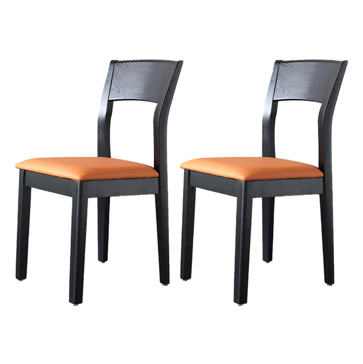 Contemporary Wood Dining Side Chair 16'' Wide Open Back Chair for Home Use Orange 2 Piece Set Clearhalo ' kitchen&dining_furn' 'Dining Chairs' 'Dining Tables & Seating' 'dining_chair' 'furn' 'furn_dining_chair' 'Furniture' 'furniture_dining_chair' 'Kitchen & Dining Furniture' 'kitchen' 3468438