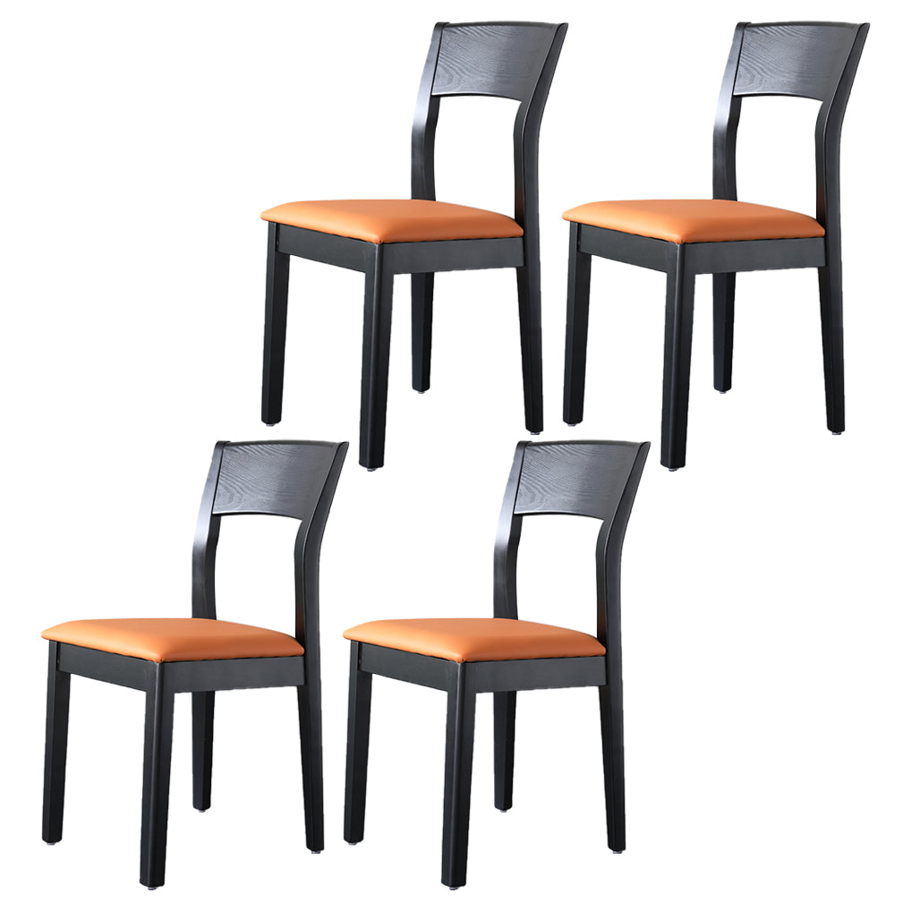 Contemporary Wood Dining Side Chair 16'' Wide Open Back Chair for Home Use Orange 4 Piece Set Clearhalo ' kitchen&dining_furn' 'Dining Chairs' 'Dining Tables & Seating' 'dining_chair' 'furn' 'furn_dining_chair' 'Furniture' 'furniture_dining_chair' 'Kitchen & Dining Furniture' 'kitchen' 3468441