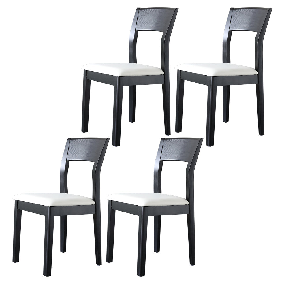 Contemporary Wood Dining Side Chair 16'' Wide Open Back Chair for Home Use Off-White 4 Piece Set Clearhalo ' kitchen&dining_furn' 'Dining Chairs' 'Dining Tables & Seating' 'dining_chair' 'furn' 'furn_dining_chair' 'Furniture' 'furniture_dining_chair' 'Kitchen & Dining Furniture' 'kitchen' 3468447