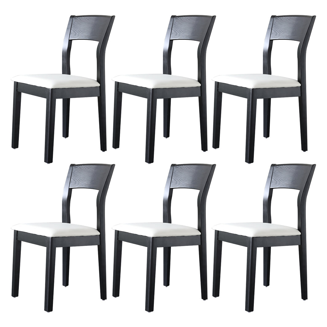 Contemporary Wood Dining Side Chair 16'' Wide Open Back Chair for Home Use Off-White 6 Piece Set Clearhalo ' kitchen&dining_furn' 'Dining Chairs' 'Dining Tables & Seating' 'dining_chair' 'furn' 'furn_dining_chair' 'Furniture' 'furniture_dining_chair' 'Kitchen & Dining Furniture' 'kitchen' 3468448