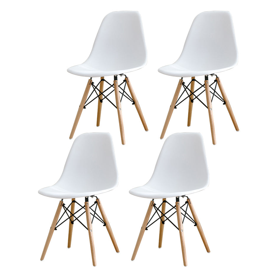 Contemporary Kitchen Dining Side Chair Wood Solid Back Dining Side Chair White Set of 4 Clearhalo ' kitchen&dining_furn' 'Dining Chairs' 'Dining Tables & Seating' 'dining_chair' 'Furniture' 'furniture_dining_chair' 'Kitchen & Dining Furniture' 'kitchen' 3468492
